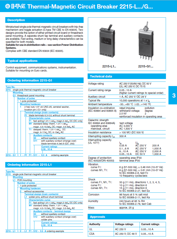 ETA - D2215_ENG Data Sheet