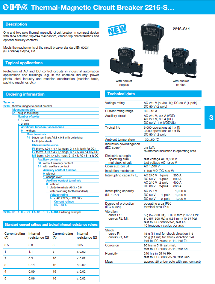 ETA - D2216_S_ENG Data Sheet