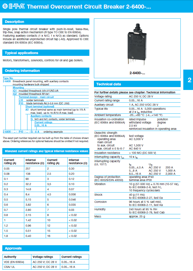 ETA - D2-6400_ENG Data Sheet