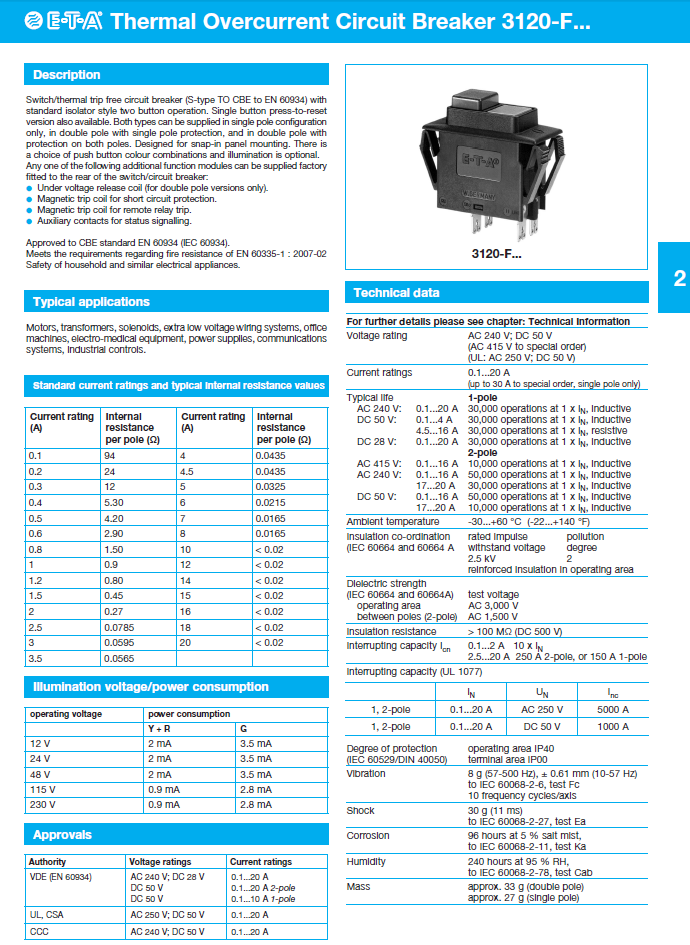 ETA - D3120-F_ENG Data Sheet