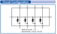 Panasonic - ESD Suppressor Array Circuit Diagram