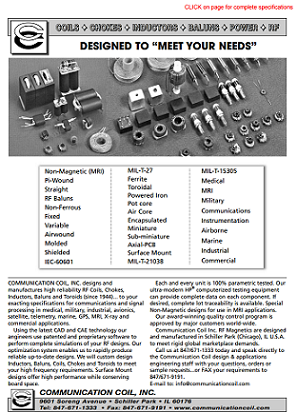 Communication Coil - Transformers, Baluns & Inductors