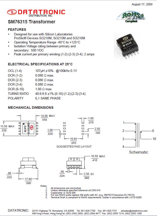 Datatronics - SM76315