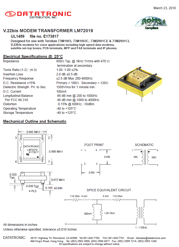 Datatronics - LM72019