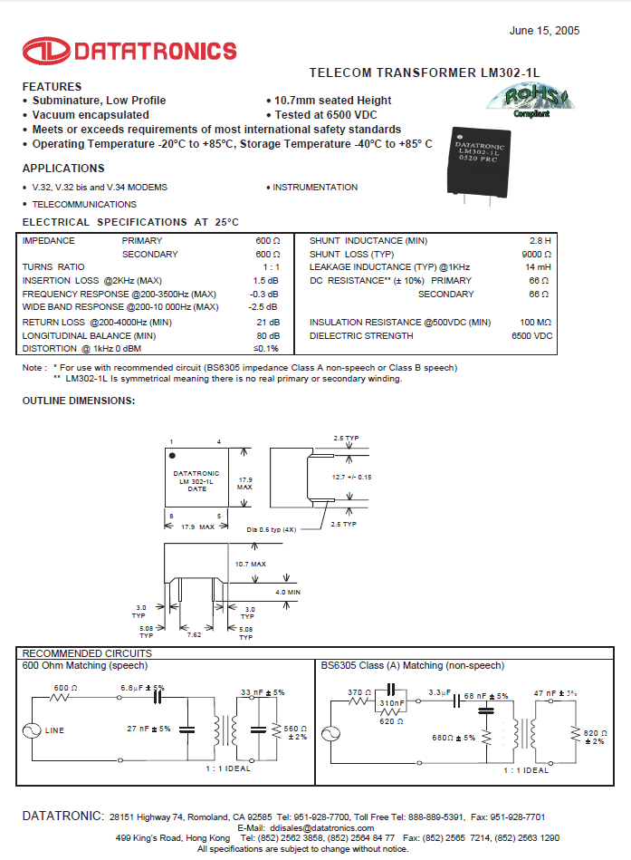 Datatronics - LM302-1