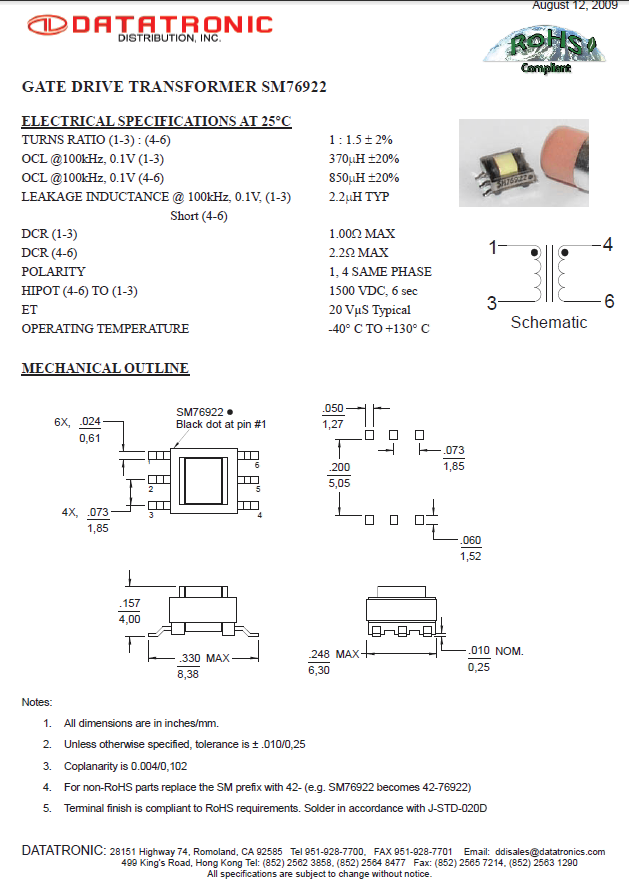 Datatronics - SM76922