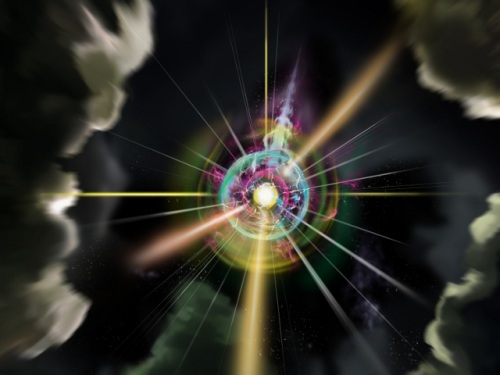 Artist’s depiction of a magnetic monopole