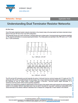 Vishay - Understanding dual terminator resistor app note