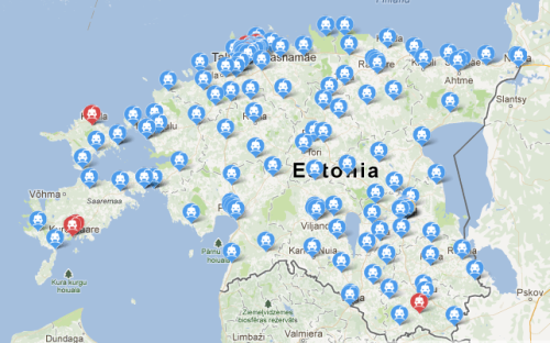 Estonia has set up a network of 165 fast-charge stations for the country’s growing number of electric vehicles. 