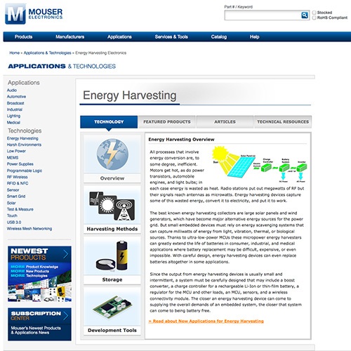 Mouser EnergyHarvesting_WebPage