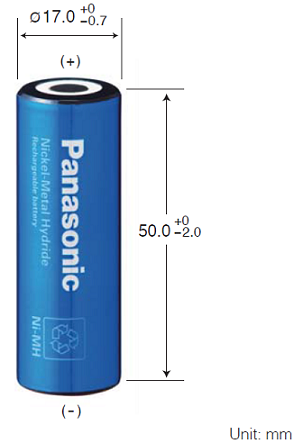 Panasonic - BK250A Nickel metal hydride cell