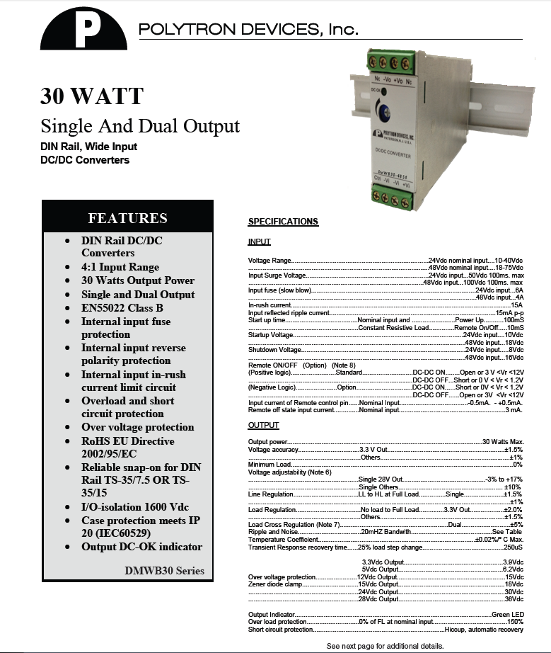 Polytron 30 Watt Single and Dual Output