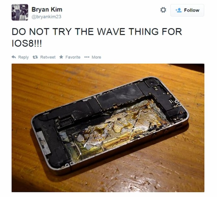 Microwaved iphone - fried