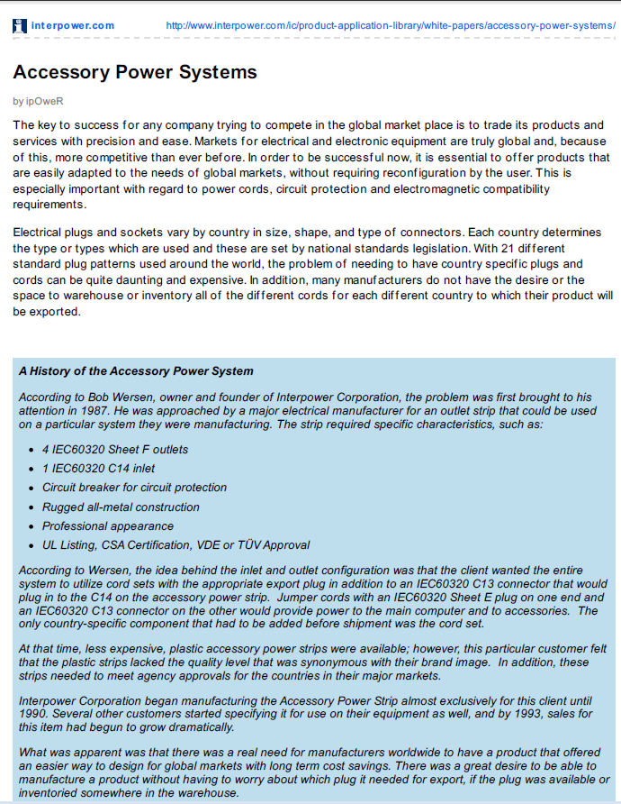 Interpower - Accessory Pwr Sys App Note