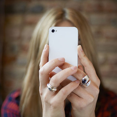 Woman holding phone