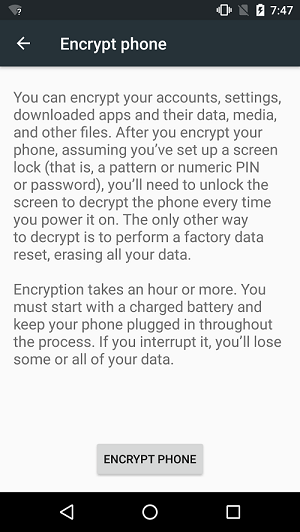 Android encrypt