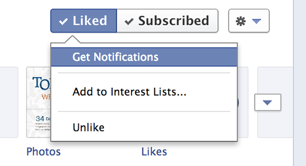 Facebook subscribe button