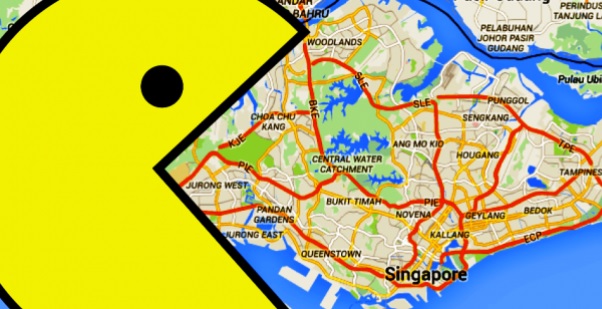Pac-Man Google Maps Image