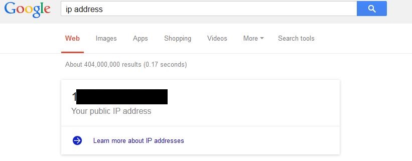 Google IP address finder