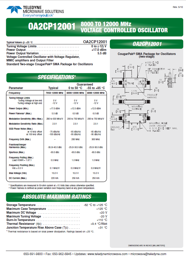 Teledyne Microwave Solutions 8000 to 12000 MHz Voltage