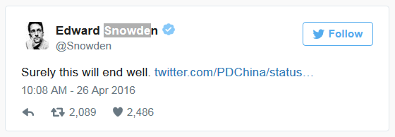 Edward Snowden tweet