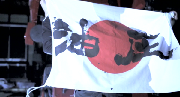 Kurata with Japanese flag