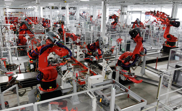 Robot on assembly line