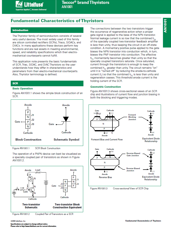 Littelfuse Thyristors AN1001