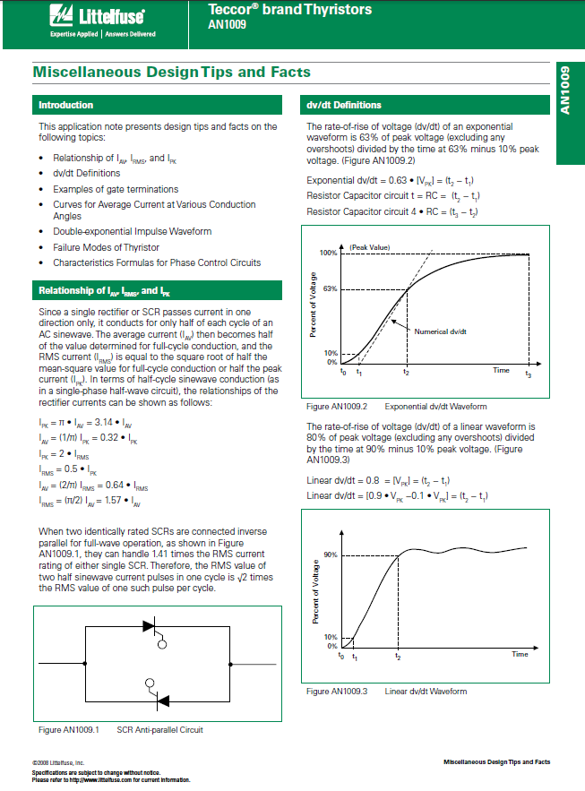 Littelfuse Thyristors AN1009