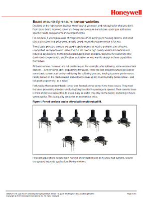 Honeywell S&C - choosing right pressure WP