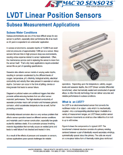 How LVDT Linear Position Sensors Are Used in Subsea Measurement Applications