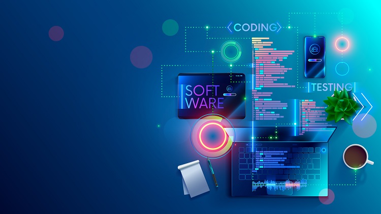 Shutterstock illustration for code coverage, showing software coding and testing.