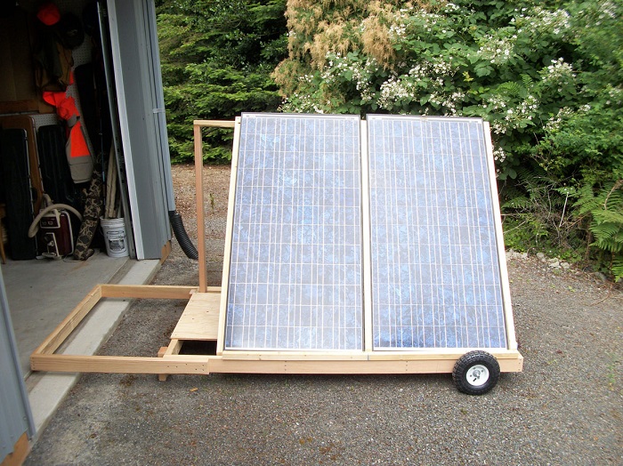 Solar cell system on wagon