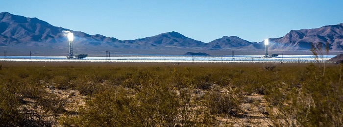 Ivanpah Solar Electric Generating System from a distance