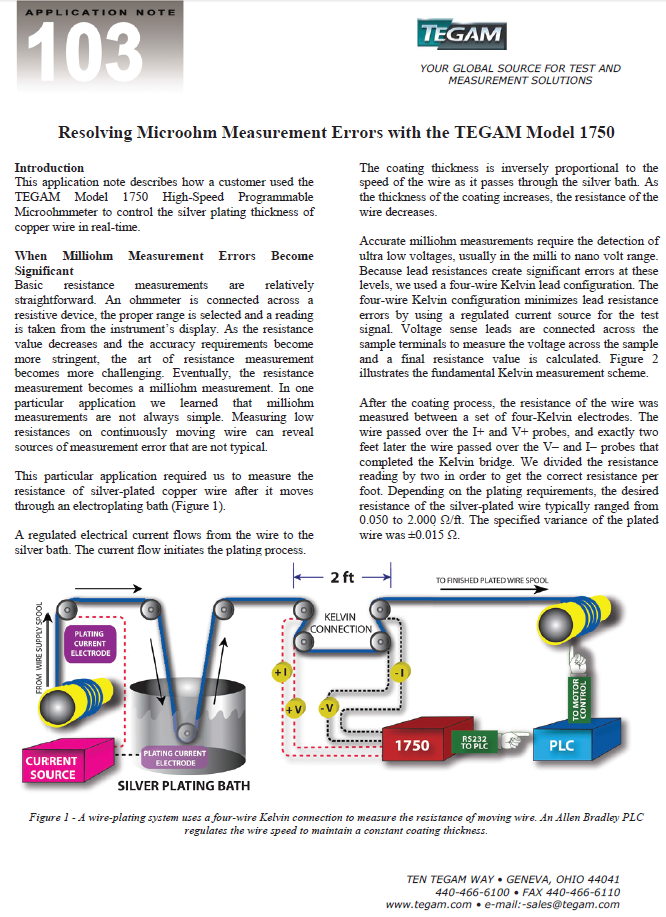 TEGAM - Resolving Microohm Measurement