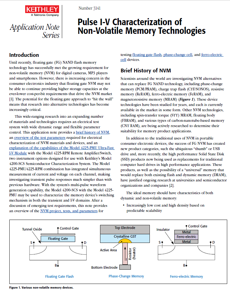 Keithley - Non-Volatile Memory App Note