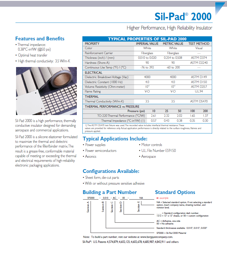 Bergquist Sil-Pad 2000