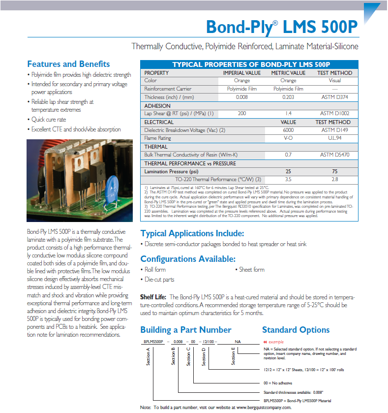 Bergquist Bond-Ply LMS 500P