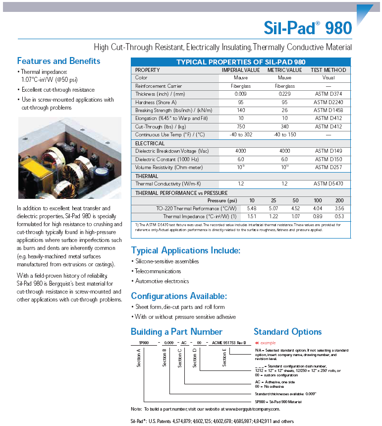 Bergquist Sil-Pad 980