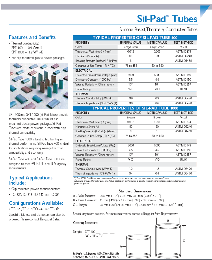 Bergquist Sil-Pad Tubes