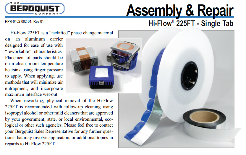 Bergquist Hi-Flow225FT - Single Tab