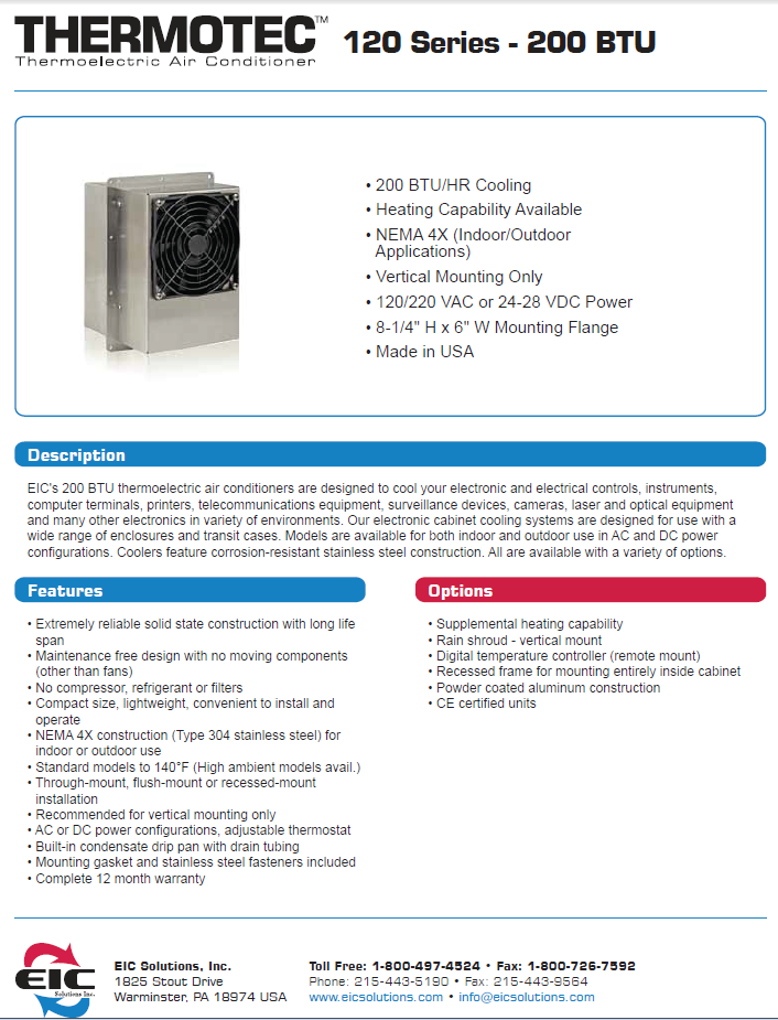 EIC -  200 BTU Thermoelectric AC