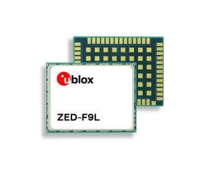 u-blox ZED-F9L  L1/L5 GNSS receiver module, top and bottom of module.