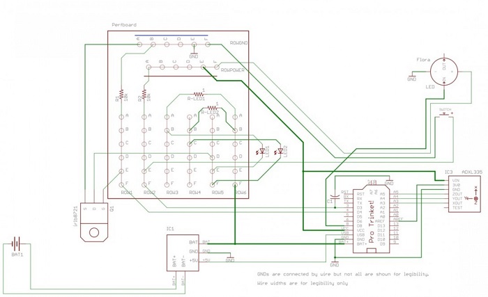 Netflix socks - circuit diagram